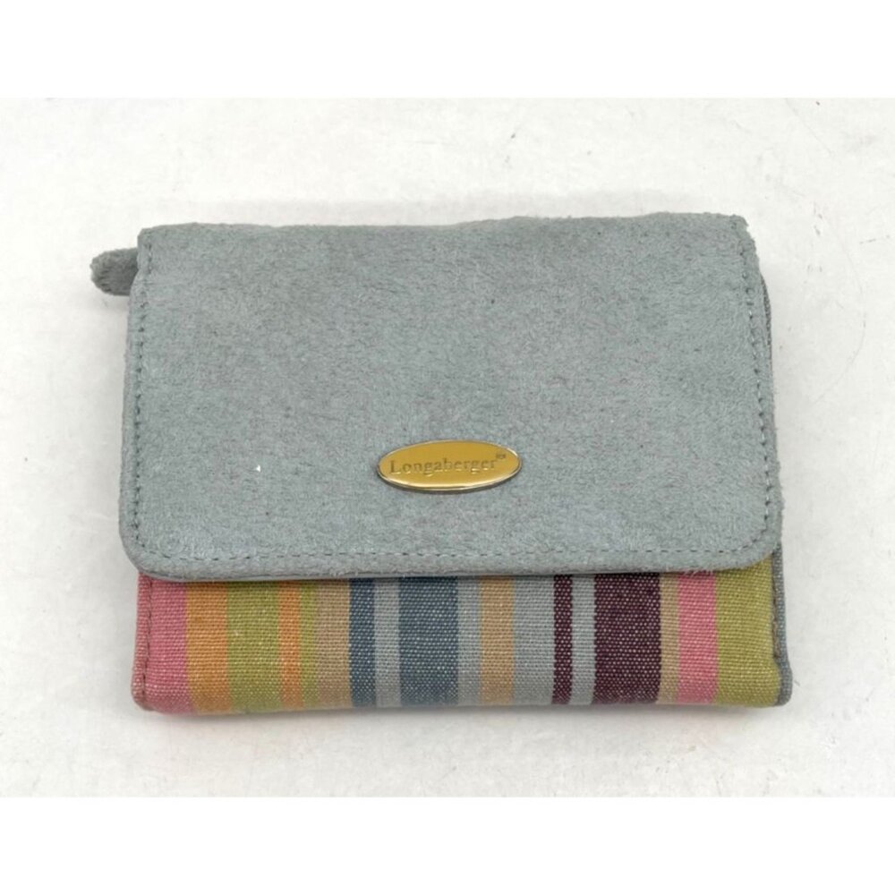 Vtg. Longaberger Suede Multi Color Wallet 3 Pieces